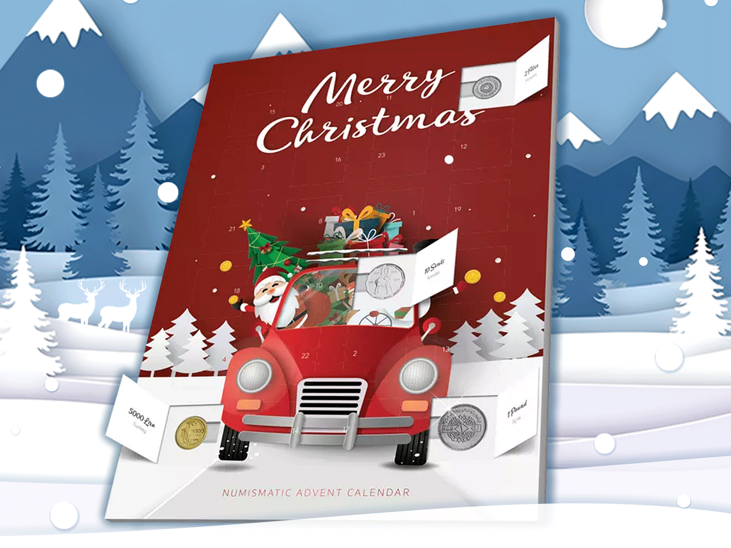 Der numismatische Adventkalender mit echten Münzen aus aller Welt!