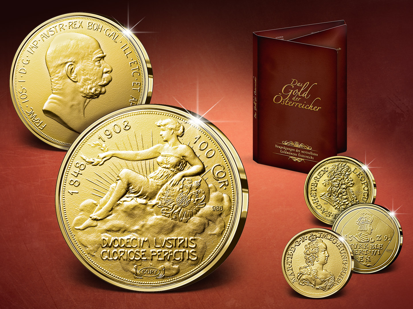 Gold-Neuprägung "100 Kronen Gold 1908 Franz Joseph I."
