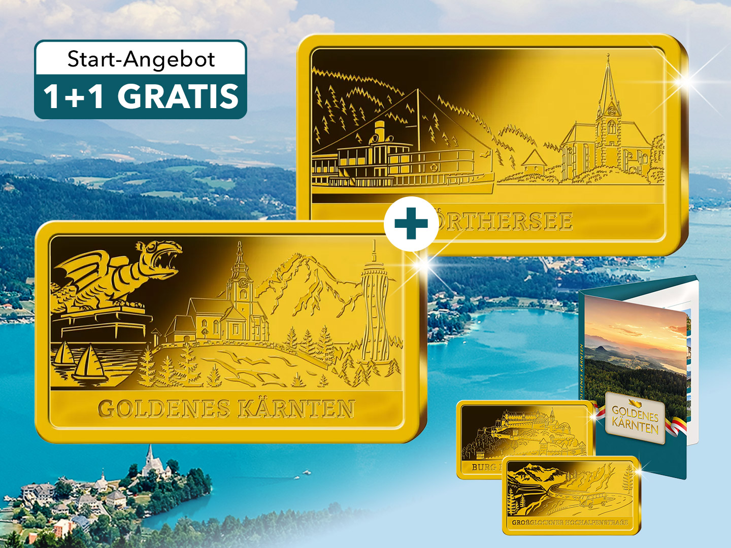 Goldbarren "Goldenes Kärnten" und "Wörthersee"