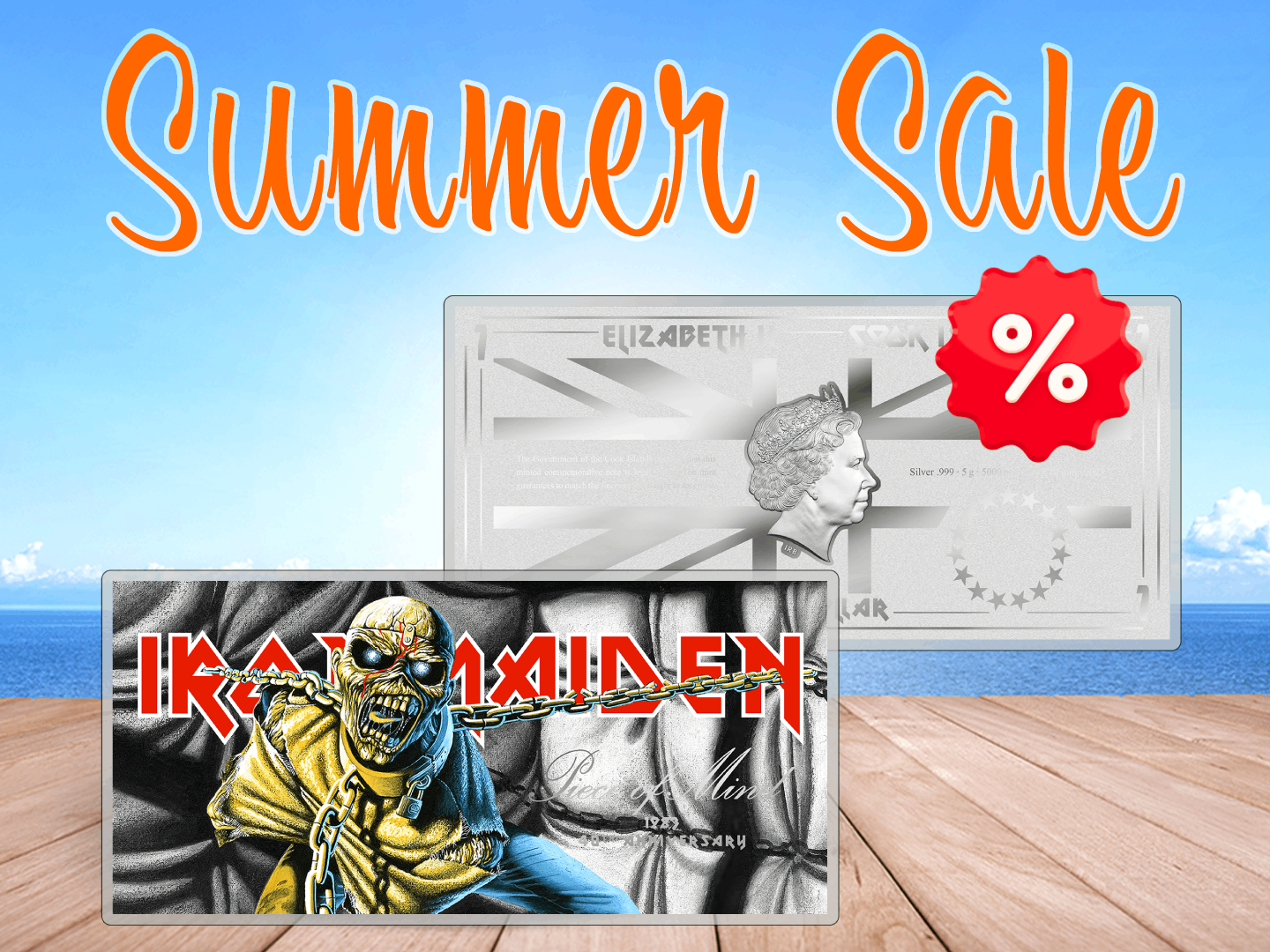 Summer Sale - Offizielle Silber-Münznote "Iron Maiden - Piece of Mind"